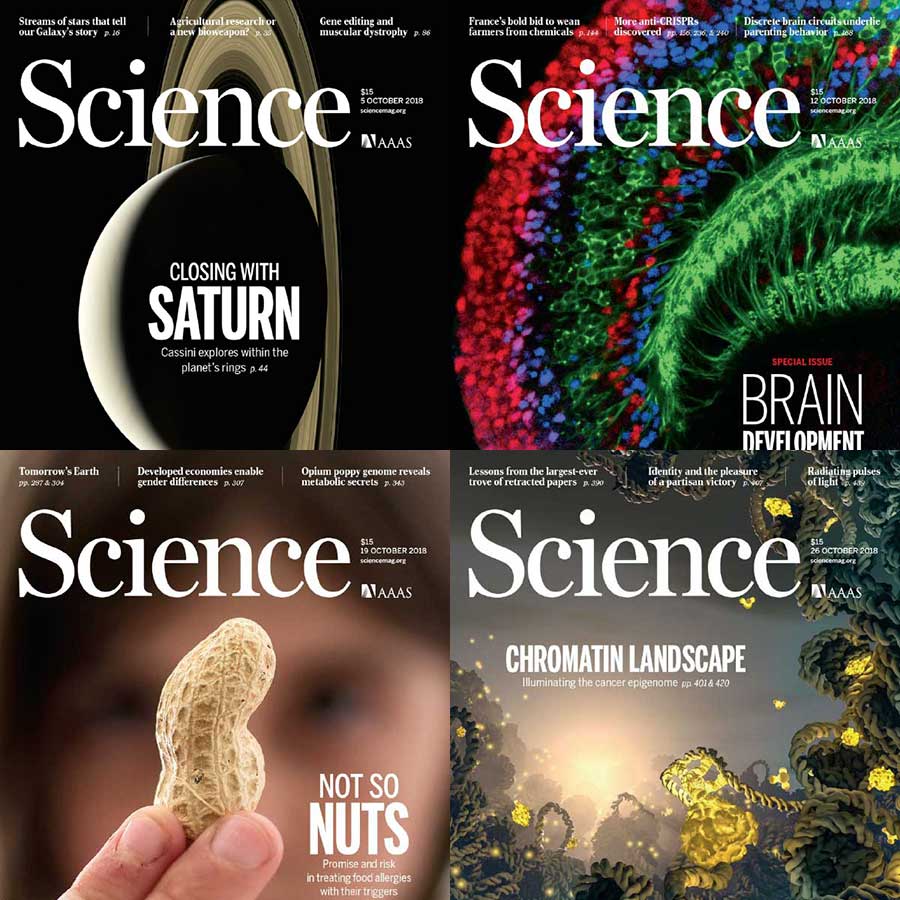 [美国版]science 原版科学杂志 2018年10月刊合集(4本