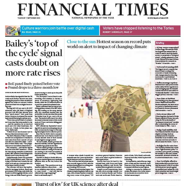 Financial Times UK 英国金融时报 7 September 2023