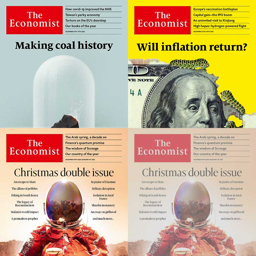 the economist 經濟學人 2020年12月刊合集(3本)